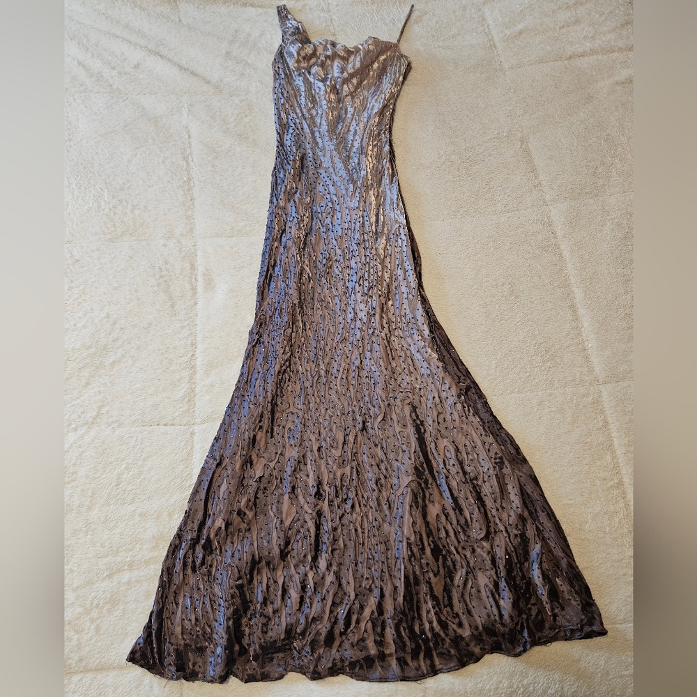 Vintage Niteline Metallic Mauve Sequin Evening Gown